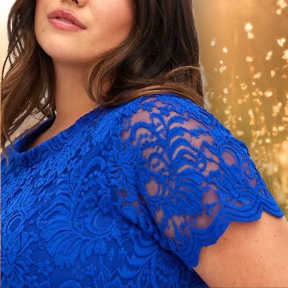 Torrid Electric Blue Fit & Flare Lace Midi Dress 1 1XL, 2 2XL NWT - Picture 3 of 14
